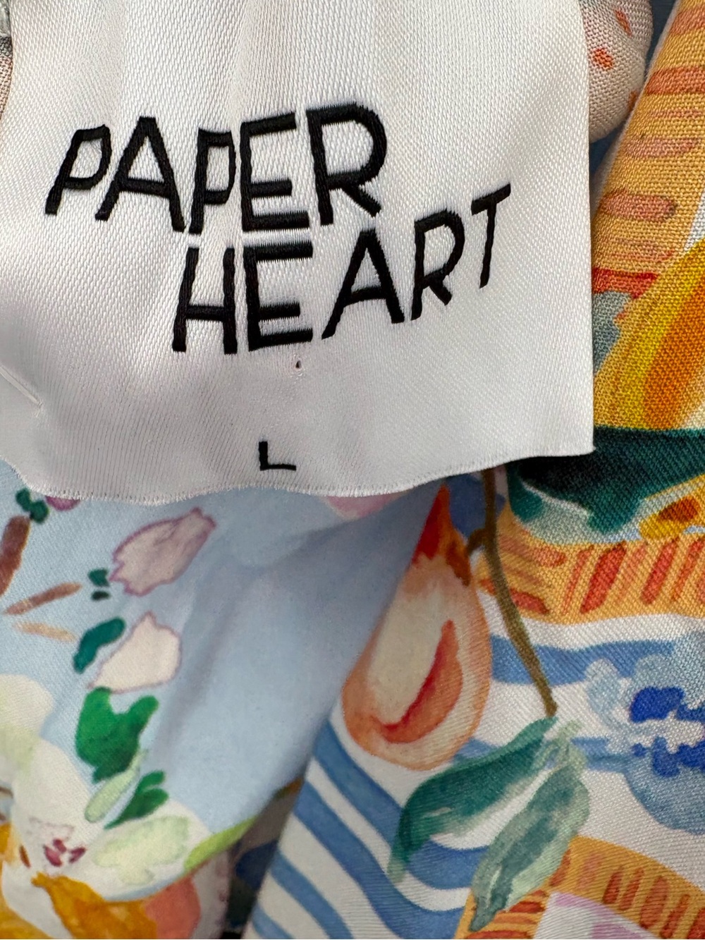Paper Heart Fruit Patchwork Tie Back Maxi Dress Anthropologie L NWT Euro Summer - Picture 14 of 14
